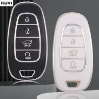 4 Buttons TPU Car Smart Key Case Cover For Hyundai Tucson Solaris Sonata Hybrid NEXO NX4 Santafe dn8 2020 2021 2022 Accessories