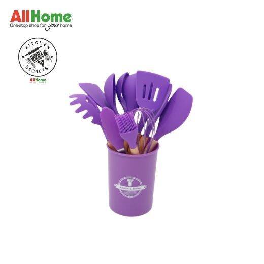 12 pieces Kitchen Utensils KITCHEN SECRETS with Utensil Holder Purple