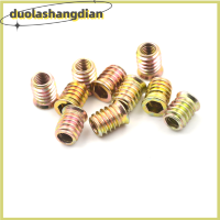 [Duola] 10ชิ้น M8ทองเหลือง E-NUT สกรูอินเตอร์เฟซที่เสียบไม้อุปกรณ์เชื่อมต่อซ็อกเก็ต HEX