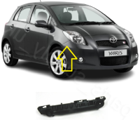 การสนับสนุนตัวยึดกันชนหน้ารถยนต์ Toyota Yaris 2006 2007 2008 2009 2010 2011 2012 2013