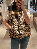 Full Printed Letter Print Unisex Loose Fashion Stand Up Collar Down Cotton Vest Jacket