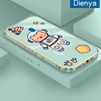 Dienya เคสปลอกสำหรับ Samsung กาแลคซี M30s M21การ์ตูนหมีพื้นที่ตารางใหม่พื้นผิวชุบเคสซิลิกาเจลนุ่มกันกระแทกเคสมือถือรวมทุกเลนส์กล้องถ่ายรูปฝาครอบป้องกัน