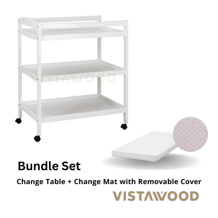 [Vistawood] Bundle Set Baby Change Table Baby Furniture Wooden Change