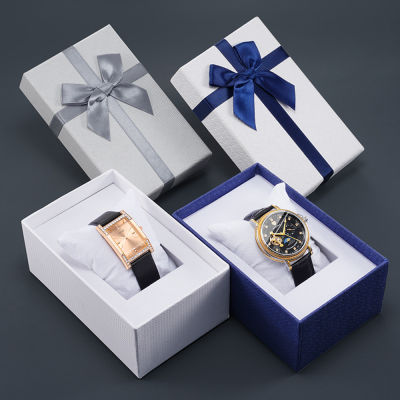 Packaging Rectangular Jewelry Jewellry Accessories Package Gift Ribbon Bowtie Case Watch Boxes Watch Paper