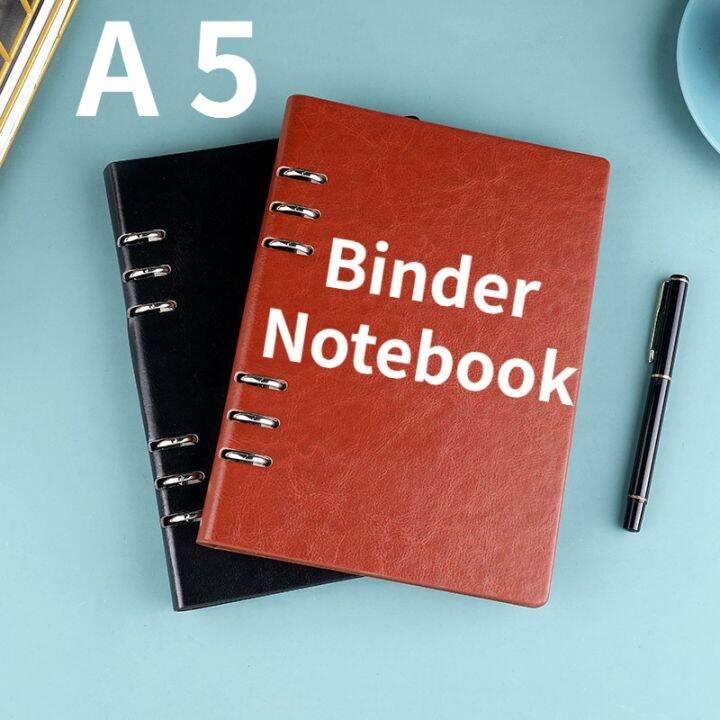A5 Binder Notebook Refillable Blank Replaceable Metal Ring Notebook