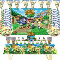 ▪◆△ Animal Crossing New Horizons Game Party Supplies Baby Shower Happy Birthday Disposable Tableware Birthday Party Decorations noel