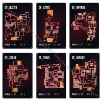 Cs go Maps First Person Shooter Game Wall Art Decor Home Decoration For Living Room Metal Tin Sign Print Poster Picture Size: 20cm X 30cm（Contact the seller, free customization）