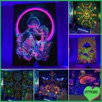 ZTTEBE ศิลปะการตกแต่ง ฮิปปี้สไตล์ฮิปปี้ Psychedlic ผ้าพื้นหลัง พรมผ้าทอ ภาพจิตรกรรมฝาผนัง เห็ดเดรส