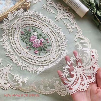 【CW】❆✜○  French Placemats for Table Candle Coaster Accessories Flowers Crochet Doily