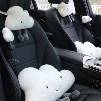 SHJGKFD Cute Car Pillow Plush Cushion Car Safety Pillow Automobile Safety Belt Shoulder Pad Universal Vehicle Headrest Waist Cushion