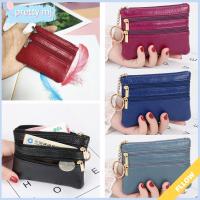PRETTY MJ หนัง PU Short Small with Key Ring Wallet Money Bag Mini Coin Purse Card Holder Keychain