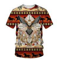 2023Indian Style Eagle 3D Printed Men Unisex Summer Short Sleeve O-neck Trend T-shirt Quick-drying Fashion Streetwear Tops Tee