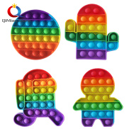 QiMiao Pop Sensory Toys Rainbow Autism Needs Squeeze Toys Anti Stress Game