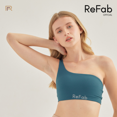 Refab sportsbra สปอร์ตบรา Ribcycle  ออกกำลังกาย สายเดี่ยว สีเขียวทะเล