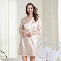 Champagne Lace Lace Kimono Robe Sets y Cardigan Rayon Bathrobe Bride Dressing Gown Summer Knee-Length Home Sleepshirt M-XL