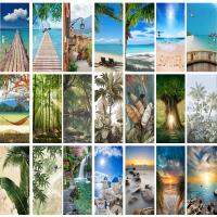 Sea Beach Door Stickers Natural Scenery 3d Wallpaper Self-adhesive Bedroom Decoration Entrance Boys Girls Room Home Wall Decals Wall Stickers  Decals