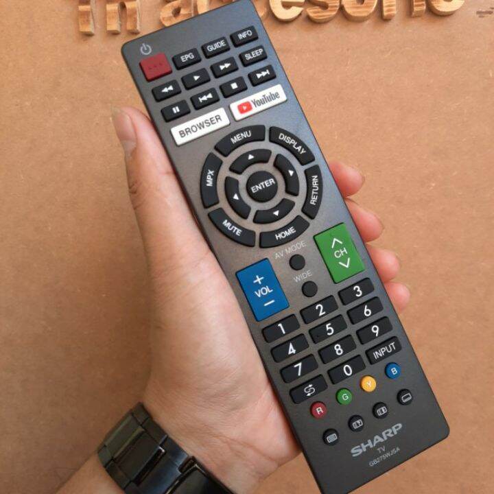 Sharp Black Remote Control GB275WJSA with Browser and Buttons for LED