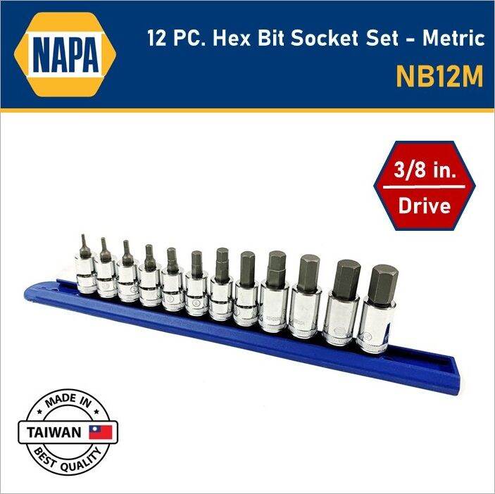 Napa 12piece Hex Bit Socket Set, Metric, 3/8" Drive NB12M Lazada PH
