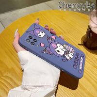 Chenyyyka เคสโทรศัพท์ปลอกสำหรับ Samsung A42 5G M42 5G ลายการ์ตูนน่ารัก Kuromi สแควร์เดิมขอบซิลิโคนนิ่มเคสแฟชั่นดีไซน์ใหม่คลุมทั้งหมดเคสกันกระแทกป้องกันเลนส์กล้อง