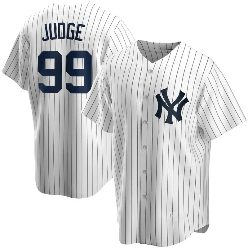 Mens New York Yankees Aaron Judge Nike White Home Replica Player Name  Jersey