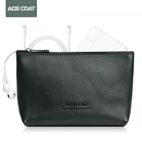 Split Leather Mouse Pouch Sleeve Bag for Wireless Mouse Storage Laptop Adapter Charger USB Cable Multi Bag for Macbook
