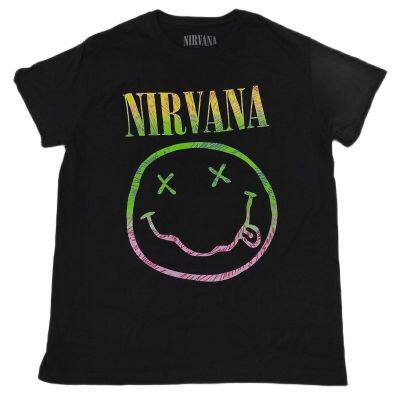 【New】 เสื้อยืดวง NIRVANA หน้ายิ้ม ลิขสิทธิ์แท้  2022