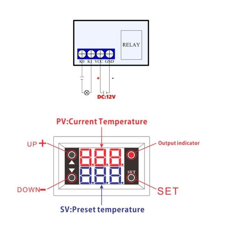 worth-buy-w2810-dc12v-20a-จอแสดงผลเครื่องควบคุมอุณหภูมิดิจิทัลด้วย