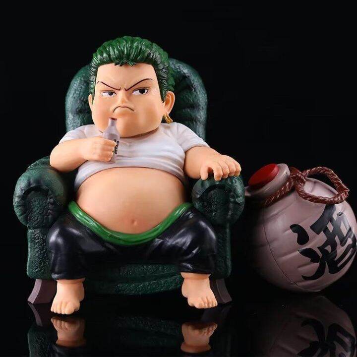 โมเดลวันพีช โมเดลโซโล One Piece Zoro (Fat Series Ver.) GK Figure Sitting Position 12cm Model