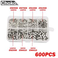 HVJ-600pcs Tin-coated Copper Uninsulated Crimp Terminal 0.5mm2-6.0mm2 Bootlace Ferrules Cord End Electrical Wire Cable Connector