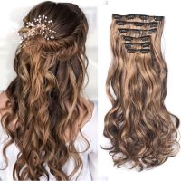 22Inch 16 Clips Long Synthetic Hair Clip In Hair Extension Heat Resistant Hairpiece Natural Wavy Hair Piece 6Pcs/Set