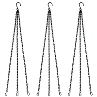 10Pcs Black Flower Plant Pot Basket Holder Hanging Chain with S-Shape Hooks for Home Garden Tools