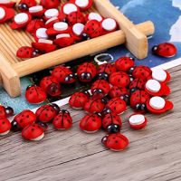 100ชิ้น/ล็อต Mini Cabochon Ladybug Fairy Garden Miniatures สวนเครื่องประดับตกแต่ง Micro Landscape Bonsai Figurine เรซิ่น Crafts