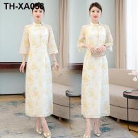 [Special offer] Chinese-style national style light mid-sleeve daily improved Ao Dai cheongsam minority simple dress women