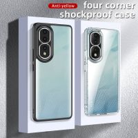 เคสโทรศัพท์แฟชั่นหรูหรา2023 Honor90สำหรับ Honor90Pro 90 2023 Honor 90 Pro ฝาหลังเคสโทรศัพท์โปร่งใสคริสตัลใสฮาร์ดพีซีกันกระแทกกันรอยนิ้วมือป้องกันรอยขีดข่วนฝาครอบด้านหลัง