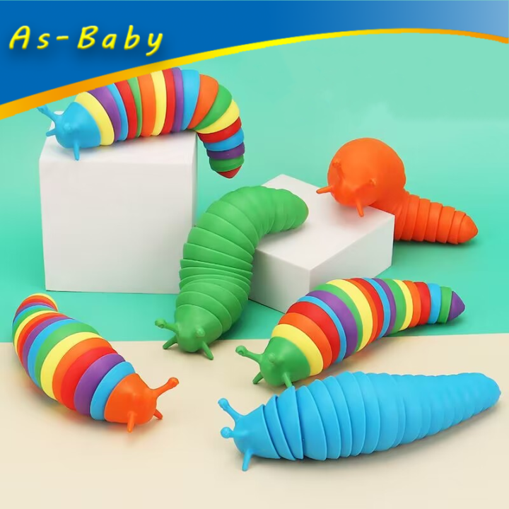 Sensory Baby Toys Rainbow Twisting Caterpillar Interactive Multicolored ...