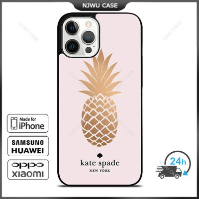 KateSpade 0161 Pineapple Phone Case for iPhone 14 Pro Max / iPhone 13 Pro Max / iPhone 12 Pro Max / XS Max / Samsung Galaxy Note 10 Plus / S22 Ultra / S21 Plus Anti-fall Protective Case Cover
