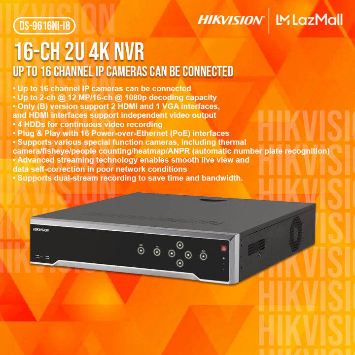 Hikvision DS-7716NI-I4(B) 16-ch 1.5U 4K NVR | Hikvision | DS-7716NI-I4 ...