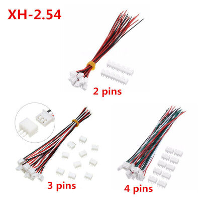 10 ชุด Mini Micro JST XH2.54mm 24AWG 2/3/4 ขาปลั๊กต่อสายไฟ 15 ซม.