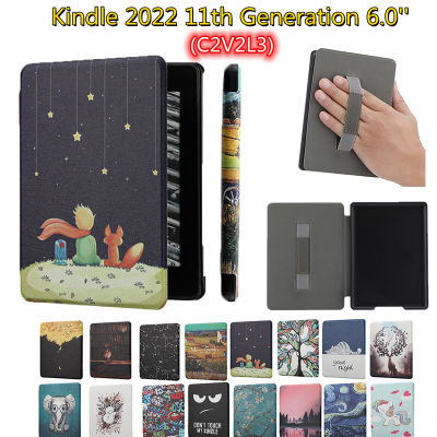 ภาพน่ารักสำหรับ All-New 6.0 Amazon Kindle 2022 11th Generation C2V2L3 E-Book เคสแบบพับปิดได้ Kindle 6.0นิ้ว (11th Generation) C2V2L3 E-Reader กรณีถือ