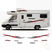 1set Motorhome Caravan Travel Trailer Camper Van Stripes Graphics KK Vinyl Kit Decals Car Stickers Auto Body Decor 3500cm*70cm