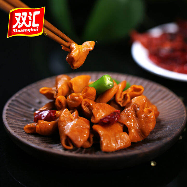 Shuanghui pork intestines, pork intestines, spicy potstewed cooked