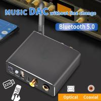 DAC Decoder Adapter Bluetooth 5.0ตัวรับสัญญาณ Audio Amp U-Disk Player K ไมโครโฟน Optical Coaxial To og Converter Remote