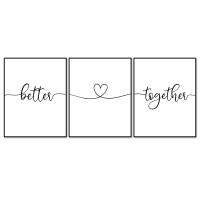 ดีกว่ากันหัวใจเครื่องตกแต่งฝาผนังเหนือเตียงศิลปะบนผนังภาพพิมพ์เรียบง่ายห้องนอนพิมพ์โปสเตอร์ห้องนอนชุด3ภาพขนาด11X14นิ้วไม่มีกรอบ