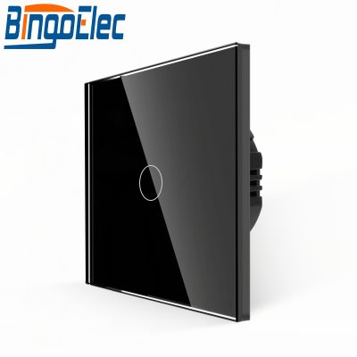 ﹊◈ Wall Touch Switch 220V EU Standard Tempered Crystal Glass Panel Power 1/2/3 Gang 1 Way Light Sensor Switches Waterproof