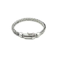 DSP สร้อยข้อมือเงินวินเทจถักเปียสองเส้นหางกระรอก เงินแท้ 925: 925 Sterling Silver Braided Bracelets [CLSP0038]