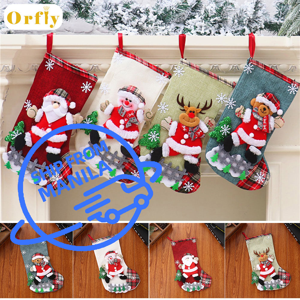 24 Christmas Stocking Gift Treat Bags Plastic with Twist Ties 