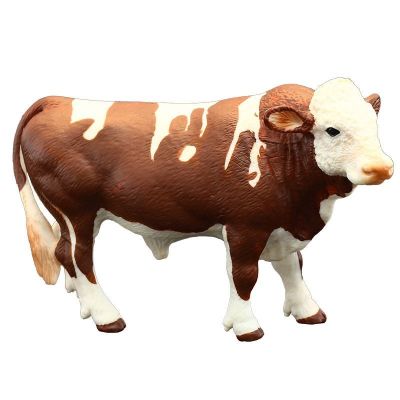 Solid simulation animal models suit simmental bull huanghua improved cattle farm animal toys