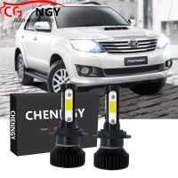 New หลอดไฟหน้ารถยนต์ LED V4 6000K ฮาโลเจน สีขาว แบบเปลี่ยน สําหรับ Toyota Fortuner 2012 2013 2014 2015 (1 คู่)