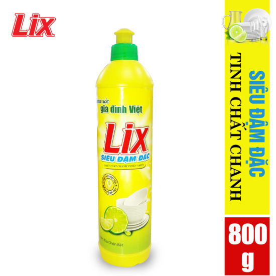 Nước rửa chén lix siêu đậm đặc hương chanh 800g n801 - ảnh sản phẩm 1