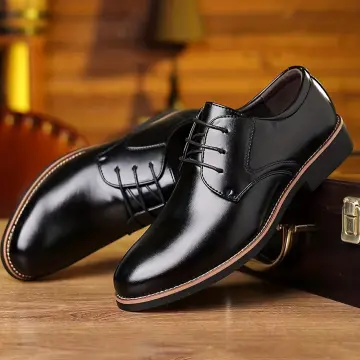 Men's Pointed Toe Derby Shoes, Wear-resistant Non-slip Formal